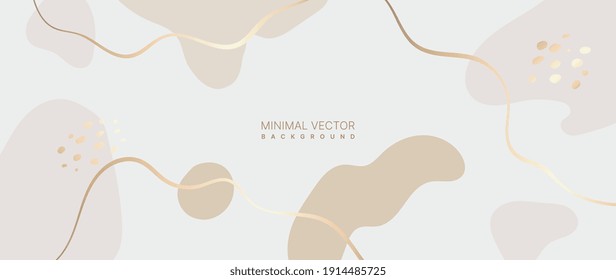 Luxury Gold and minimal shapes background vector. 
