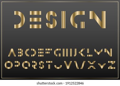 Luxury Gold Minimalistic Font. English Vector Alphabet - Latin Letters. Creative Gradient Design