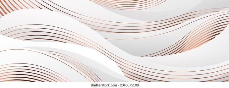 Luxury gold modern background, Abstract decoration, golden pattern, halftone gradients, 3d Vector illustration. Black and white waves, Cover template, geometric shapes, minimal banner.