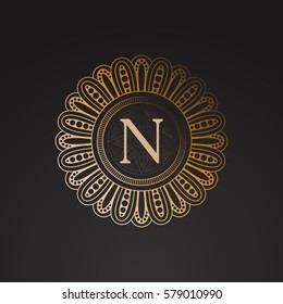 Luxury gold monogram. Vintage decorative elements. Ornamental floral business cards, oriental pattern, vector illustration. Islam, Arabic, Indian, turkish, pakistan, chinese, ottoman motifs.