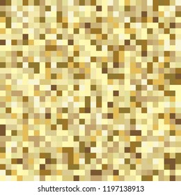 Luxury gold mosaic background or golden square tiles texture. Chic bronze pieces or fragments vector template