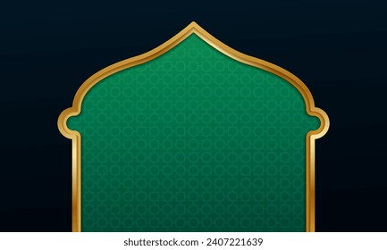 Luxury gold mosque border Islamic background