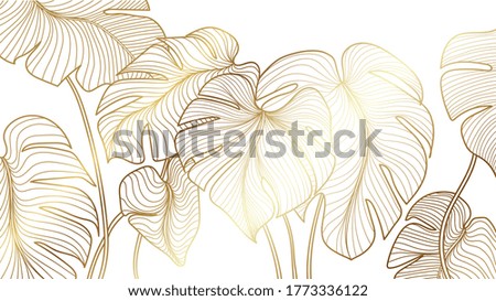 Similar – Image, Stock Photo Tropical monstera and palm leaves on a light pink background