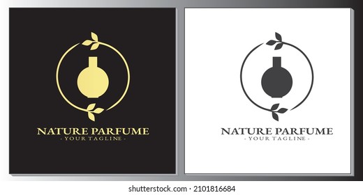 Luxury gold nature parfume logo premium template vector eps 10