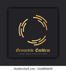 Luxury gold ornament emblem design stylish line art decorative logo. Hotel Label Template. Free vector