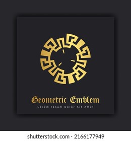 Luxury gold ornament emblem design stylish line art decorative logo. Hotel Label Template. Free vector