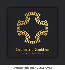 Luxury gold ornament emblem design stylish line art decorative logo. Hotel Label Template. Free vector