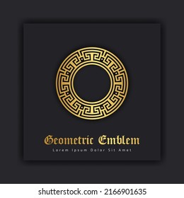 Luxury gold ornament emblem design stylish line art decorative logo. Hotel Label Template. Free vector