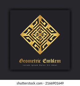 Luxury gold ornament emblem design stylish line art decorative logo. Hotel Label Template. Free vector