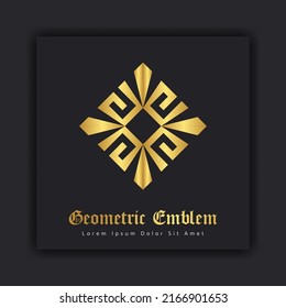 Luxury gold ornament emblem design stylish line art decorative logo. Hotel Label Template. Free vector
