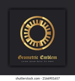 Luxury gold ornament emblem design stylish line art decorative logo. Hotel Label Template. Free vector