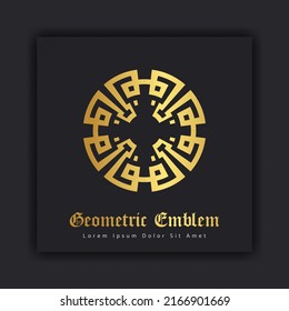 Luxury gold ornament emblem design stylish line art decorative logo. Hotel Label Template. Free vector