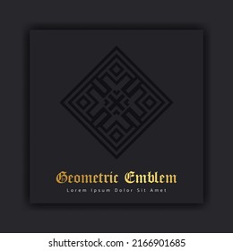Luxury gold ornament emblem design stylish line art decorative logo. Hotel Label Template. Free vector