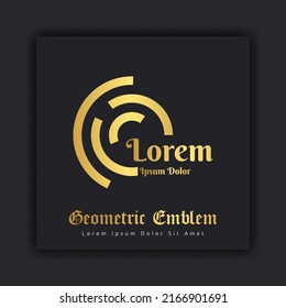 Luxury gold ornament emblem design stylish line art decorative logo. Hotel Label Template. Free vector