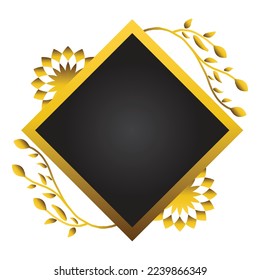 luxury gold ornament on white background