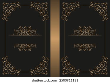 Luxury gold ornamental book cover design