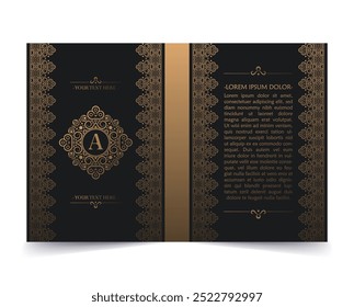 Luxury gold ornamental book cover design