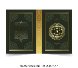 Luxury gold ornamental book cover design