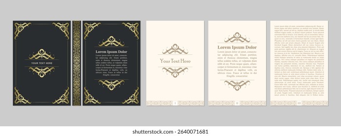 Luxury gold ornamental book cover design