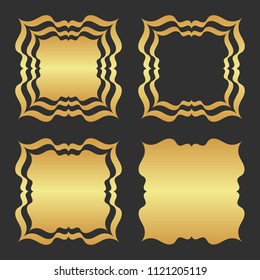 Luxury gold ornamental element. Abstract golden frame.