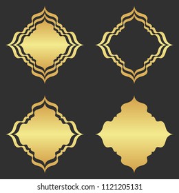 Luxury gold ornamental element. Abstract golden frame.