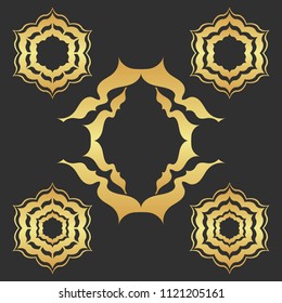Luxury gold ornamental element. Abstract golden frame.