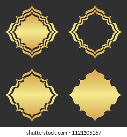 Luxury gold ornamental element. Abstract golden frame.