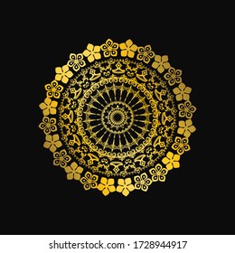 Luxury gold ornamental mandala background. Vector illustration. Background greeting card