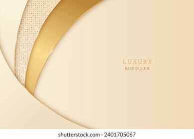 Luxury gold paper cut layer background in paper art style.Vector illustration.