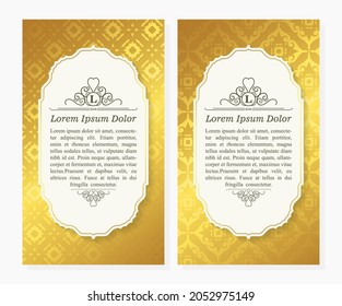 Luxury gold pattern decorative card in gold color