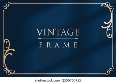 Luxury gold photo frame with corner frame.