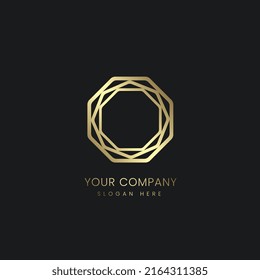 Luxury Gold Polygon Logo Design On Stock Vector (Royalty Free ...