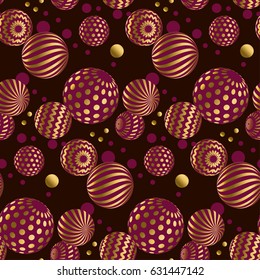 Luxury gold print with geometry pattern. Abstract geometric circle seamless pattern for background, wrapping paper, surface design