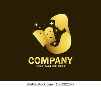 luxury gold reading logo design template