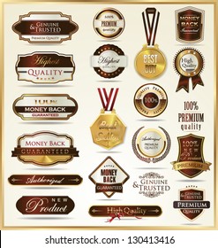 Luxury gold and red labels