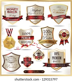 Luxury gold and red shields