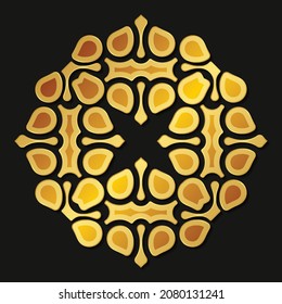 Luxury Gold round floral frame design