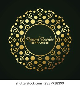Luxury Gold round floral frame design