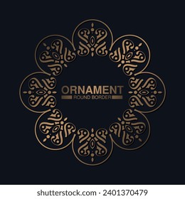Luxury Gold round floral frame design