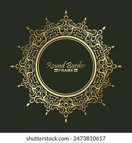 Luxury Gold round floral frame design