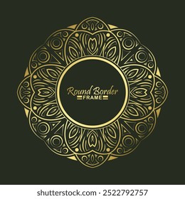 Luxury Gold round floral frame design