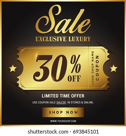 Luxury Gold Sale Banner Template Stock Vector (Royalty Free) 693845101 ...