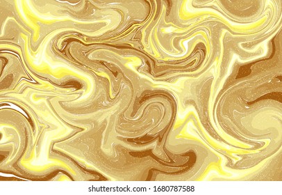 Patrón de oro de lujo sin fisuras 30. Textura de remolque de mármol líquido.Antecedentes abstractos. Diseño de tinte fluido de la técnica de mármol para tela, azulejos, interiores, postales, banner, tapa, papel pintado, sitio web, Vector.