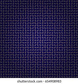 Luxury gold seamless pattern with abstract vector elements. Golden pattern on blue background.
