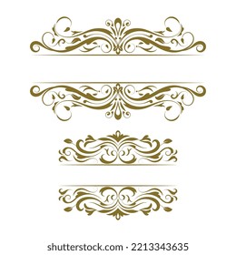 luxury gold set label ornament vintage luxury wedding invitation card text box title frame border islamic ornament