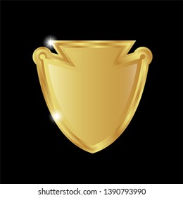 luxury gold shield with reflection