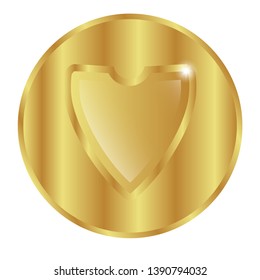 luxury gold shield with reflection