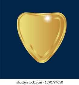 luxury gold shield with reflection