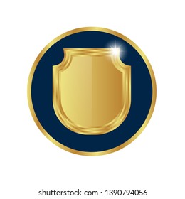 luxury gold shield with reflection