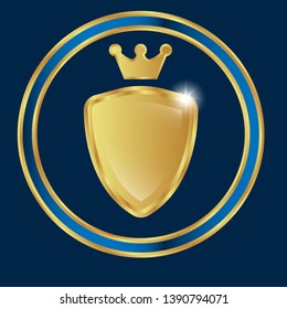 luxury gold shield with reflection